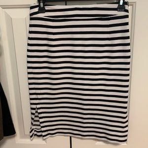 Black and white stripe pencil skirt